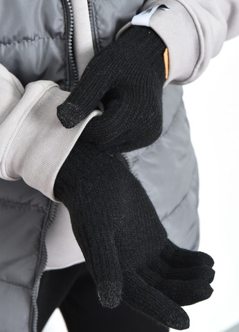 Перчатки мужские сенсорные с утеплителем черного цвета Let's Shop (275466449)