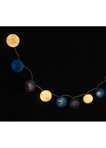 Тайская гирлянда на 10 шариков от батареек CBL Синяя, 1.5м Cotton Ball Lights (269266752)