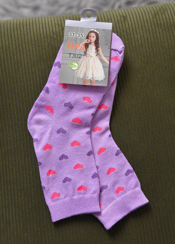 Носки для девочки фиолетового цвета с рисунком Let's Shop (269387608)