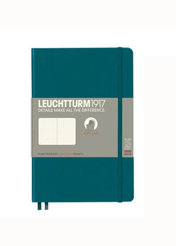 Блокнот Paperback (B6), М'яка обкладинка, Тихоокеанський зелений, Чисті аркуші Leuchtturm1917 (269901096)