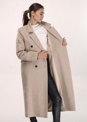 Бежеве демісезонне Пальто двобортне бежеве Stimma