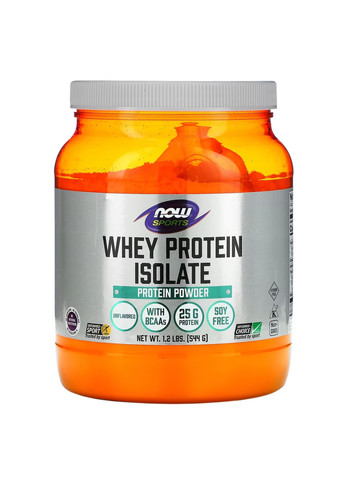 Изолят Сывороточного Протеина Whey Protein Isolate - 544г Без вкуса Now Foods (278040396)