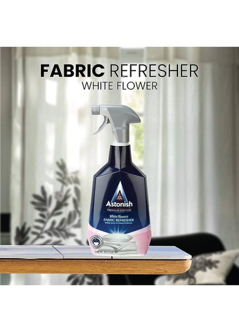 Нейтралізатор запахів для текстилю, килимів та одягу Fabric Refresher White Flowers 750мл Astonish (261925464)
