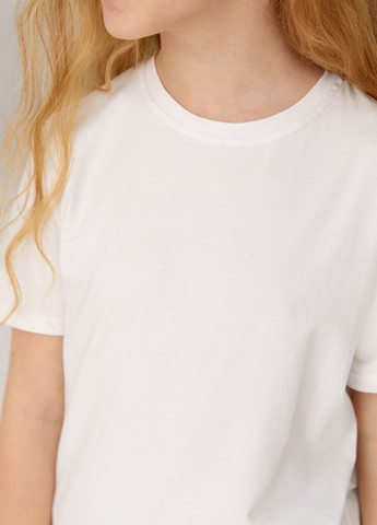Белая базовая детская однотонная футболка белого цвета 420873 New Trend