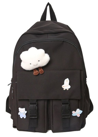Рюкзак с карманами 3856 мужской женский детский школьный портфель черный No Brand (276841332)
