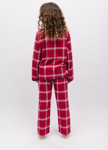 Красная зимняя пижама детская унисекс 6885 рубашка + брюки Cyberjammies Noel