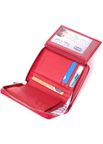Яскраве портмоне для жінок на блискавці із натуральної шкіри 19486 Червоний st leather (278001076)