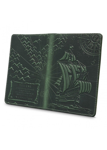 Шкіряна обкладинка на паспорт HiArt PC-01 Discoveries чорна Чорний Hi Art (268371477)