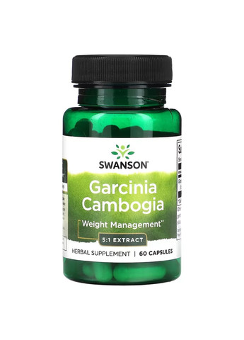 Гарциния Камбоджийская Garcinia Cambogia 5:1 Extract 80 мг - 60 капсул Swanson (271405957)