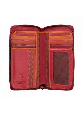 Жіночий шкіряний гаманець із RFID захистом RB98 Aruba (Red Multi) Visconti (276456840)