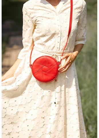 Шкіряна кругла жіноча сумка Бон-Бон червона BN-BAG-11-RED BlankNote (264478304)