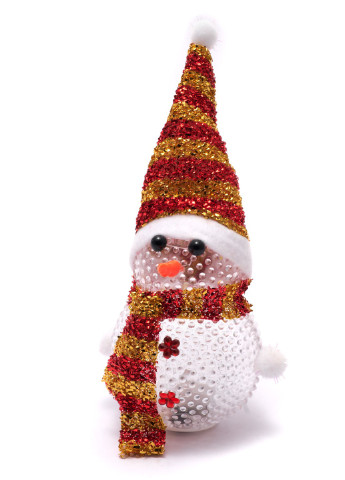 Фигурка Светящийся Снеговик Светильник ночник снеговичок новогодний рождественский декор украшение желто-красный Led (257108454)
