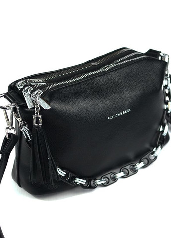 Маленька жіноча чорна сумочка крос-боді на три відділення No Brand (270746843)