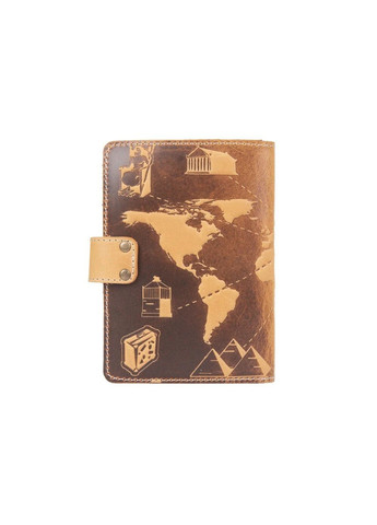 Обложка для паспорта из кожи «7 wonders of the world» PB-03S/1 Shabby Alga Темно-зеленый Hi Art (268371741)