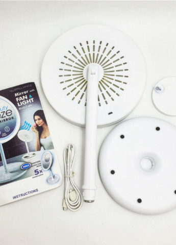 Косметичне дзеркало з LED підсвічуванням і вентилятором Home Beauty Breeze Mirro біле