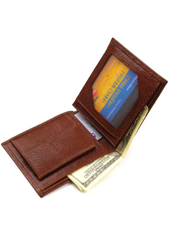 Бумажник для стильных мужчин без застежки из натуральной кожи 21765 Светло-коричневый Canpellini (259874066)