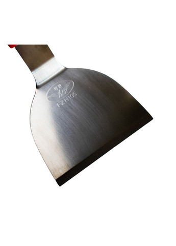 Шпатель скребок лопатка для тіста з неіржавкої сталі з пластиковою ручкою 25 см Червоний Kitchen Master (270827897)