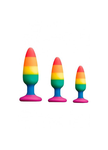 Силиконовая анальная пробка Hiperloo Silicone Rainbow Plug S, диаметр 2,4 см, длина 9 см Wooomy (269007183)