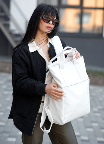 Женская сумка-рюкзак Shopper белая Sambag (260163031)