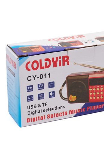 Портативне акумкляторне FM-радіо coldyir cy-011 З роз'ємом для USB та картки пам'яті червоне Led (257623839)