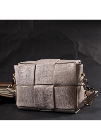 Вечерняя женская сумка с переплетами из натуральной кожи 22311 Белая Vintage (276461813)