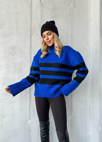 Светло-синий демисезонный свитер зимний No Brand