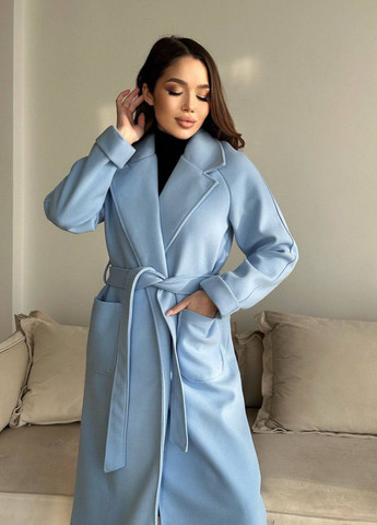Голубое Женское пальто Кашемир No Brand
