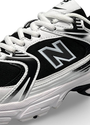Черно-белые демисезонные мужские кроссовки new balance 530 premium basis white black (реплика)черно-белые No Brand