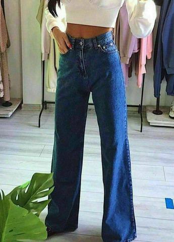 Синие женские джинсы палаццо No Brand