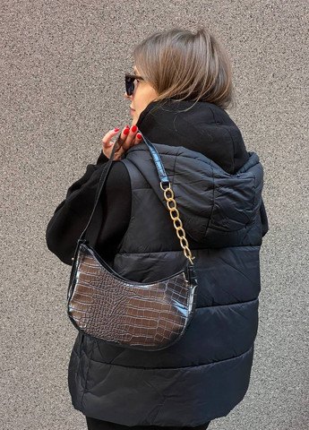 Жіноча сумка багет через плече чорна No Brand (270843350)