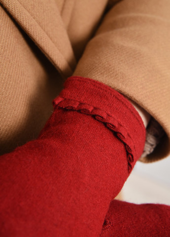 Перчатки женские текстильные бордового цвета Let's Shop (256699411)
