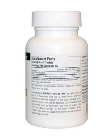 Cherry Fruit Extract 500 mg 90 Tabs Source Naturals (256724413)