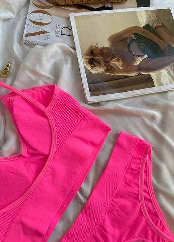 Рожевий демісезонний комплект безшовної жіночої нижньої білизни No Brand