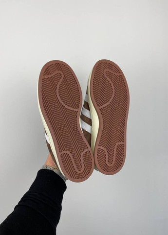 Коричневі осінні кросівки жіночі зимові 00s ‘brown’ fur, вьетнам adidas Campus