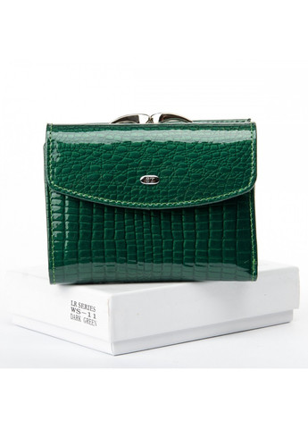 Жіночий лакований гаманець зі шкіри LR WS-11 dark-green Sergio Torretti (272949983)
