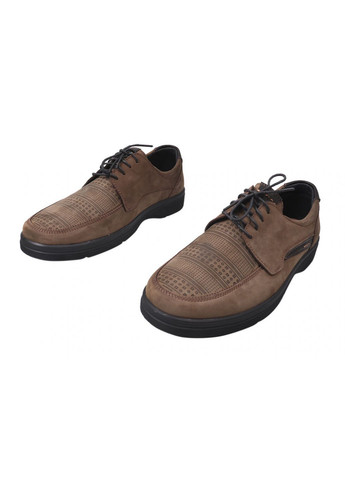 Бежевые туфли комфорт мужские из натуральной кожи (нубук), на низком ходу, на шнуровке, визон, Vadrus
