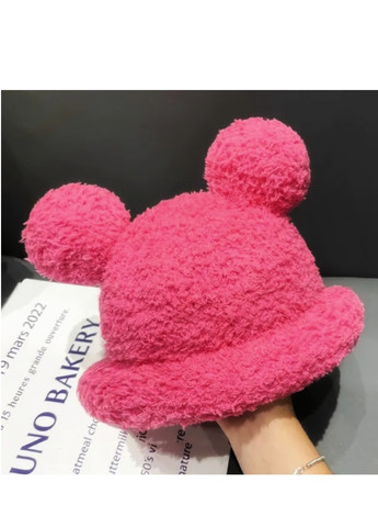 Міккі Маус/Мінні Маус унісекс з вушками і підворотом one size рожева Brand шапка (258094987)