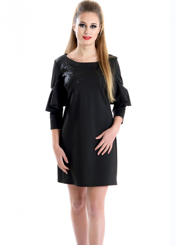 Черное сукнi норма сукня з воланами (ут000040770) Lemanta