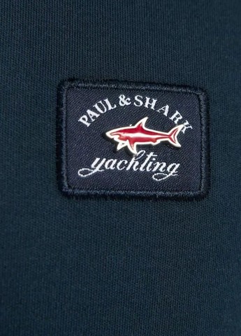 Темно-синяя футболка-поло мужское с длинным рукавом для мужчин Paul & Shark с логотипом