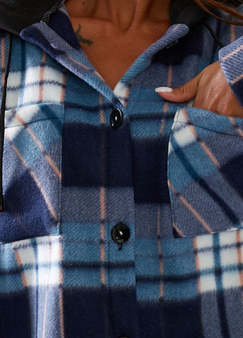 Флісова сорочка з капюшоном синя No Brand (263681422)