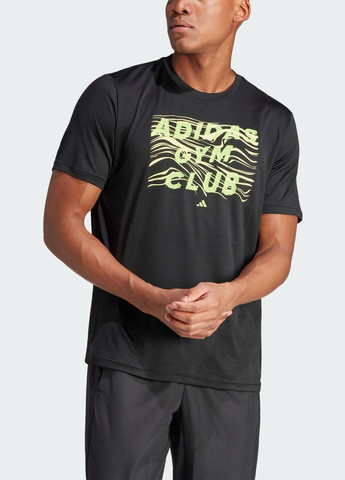 Черная футболка hiit graphic training adidas