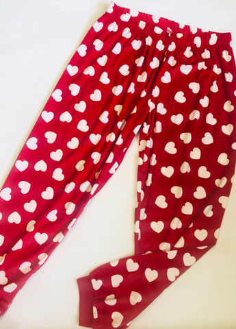 Червона всесезон яскрава велюрова піжама лонгслив + брюки Primark