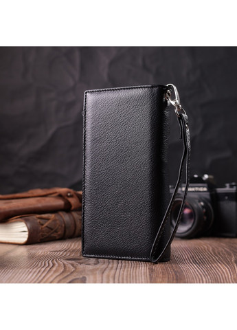 Вертикальний гаманець-клатч унісекс із натуральної шкіри 22532 Чорний st leather (277980497)