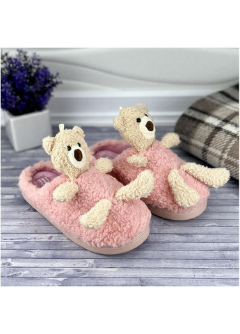 Тапочки жіночі домашні з ведмедиком Е-003498 Рожеві Jomix (261255957)