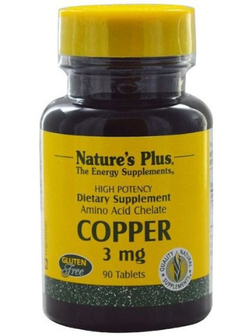 Nature's Plus Copper 3 mg 90 Tabs Natures Plus (256722019)