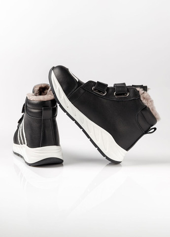 Черные повседневные зимние ботинки зимние из натуральной кожи на девочку 9076 28 18см черный 67901 Tutubi