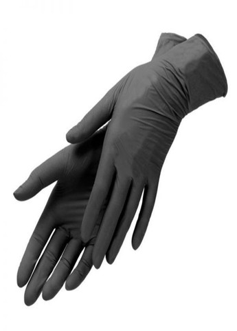 Нітрилові рукавички Black без пудри текстуровані розмір S 100 шт. Чорні (4 г) MedTouch (257910076)