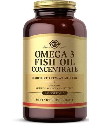 Omega-3 Fish Oil Concentrate 240 Softgels Solgar (256721513)