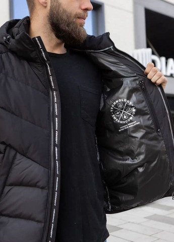 Черная зимняя зимняя мужская куртка большого размера SK