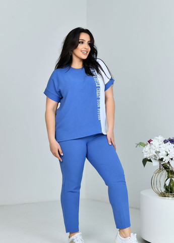Жіночий прогулянковий костюм двійка колір блакитний р.50 432233 New Trend (258685875)